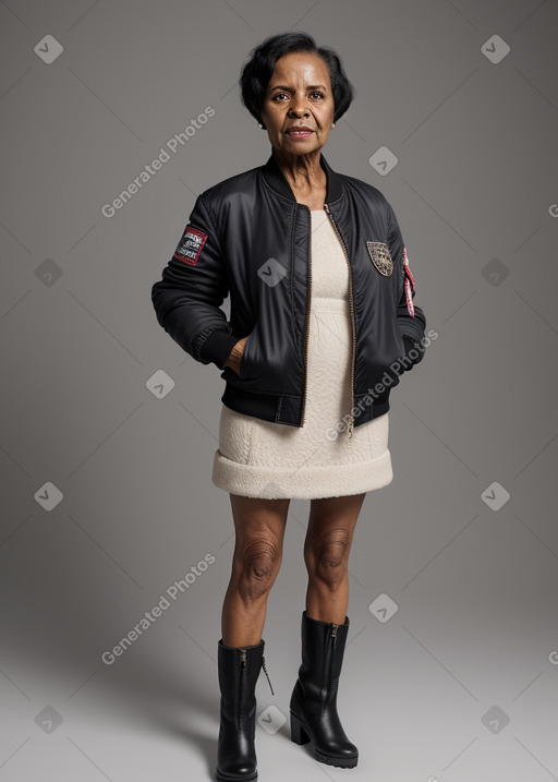 African american elderly female with  black hair