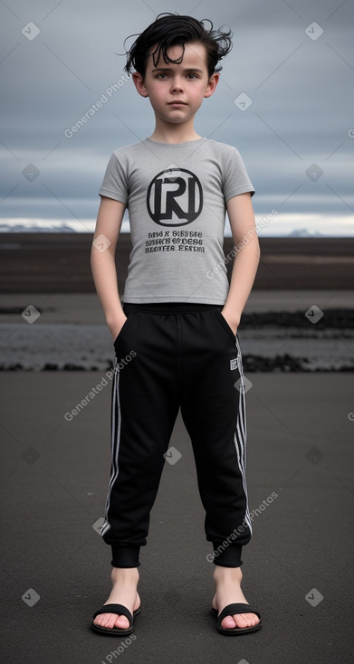 Icelandic child boy with  black hair