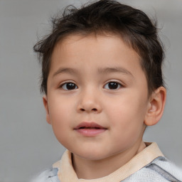 Neutral white child male with short  brown hair and brown eyes