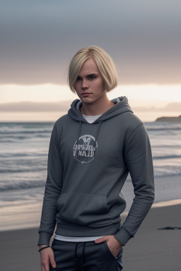 Icelandic young adult male with  blonde hair