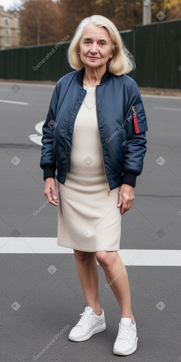 Caucasian elderly female with  blonde hair