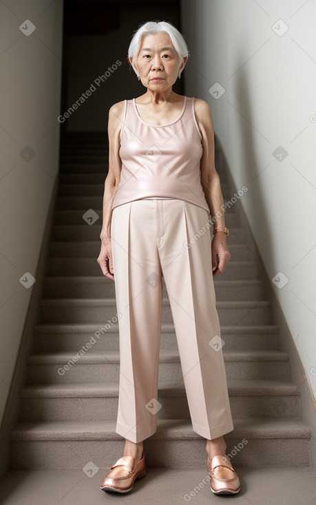 Japanese elderly female with  white hair