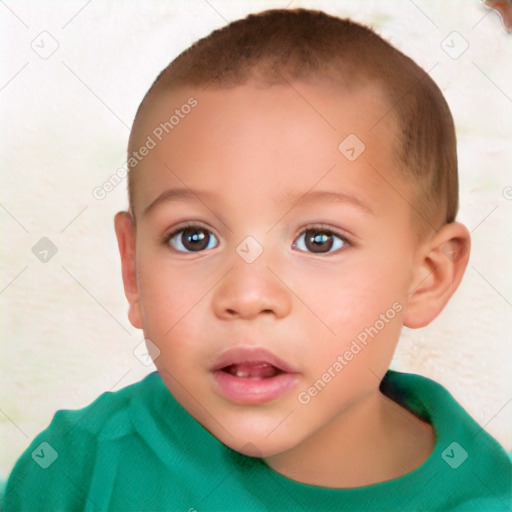 Neutral white child male with short  brown hair and brown eyes