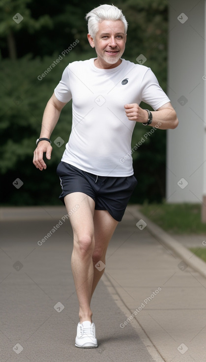 African middle-aged non-binary with  white hair