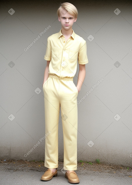 Estonian teenager boy with  blonde hair