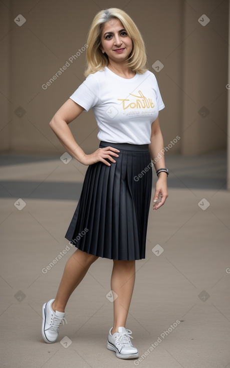 Jordanian middle-aged female with  blonde hair