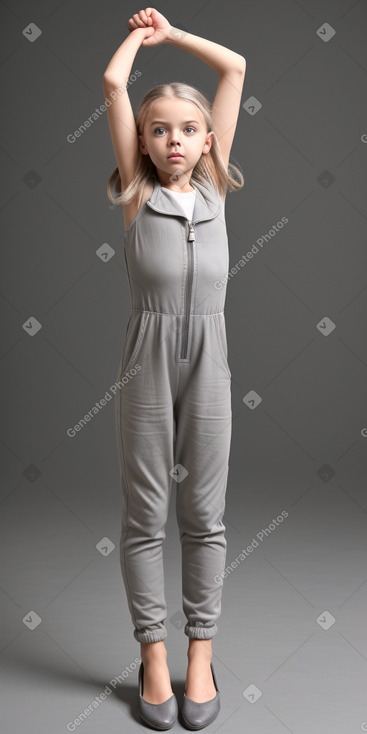 Austrian child girl with  gray hair