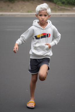 Peruvian child boy with  white hair