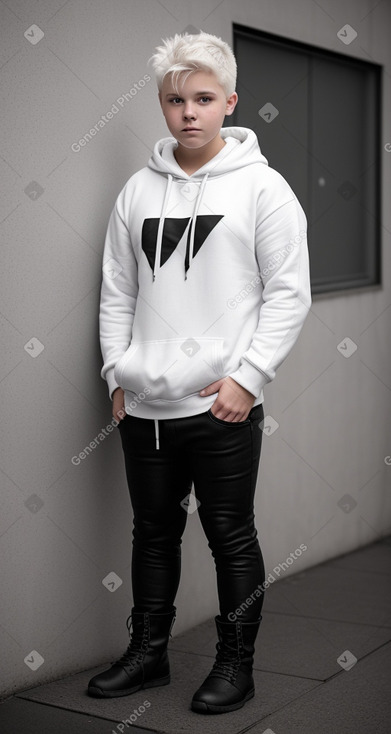 Finnish teenager boy with  white hair