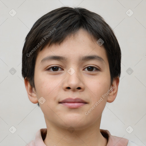 Neutral asian young-adult male with short  brown hair and brown eyes