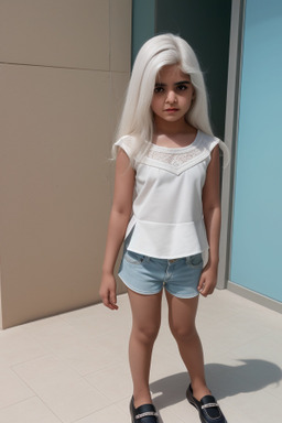 Kuwaiti child girl with  white hair