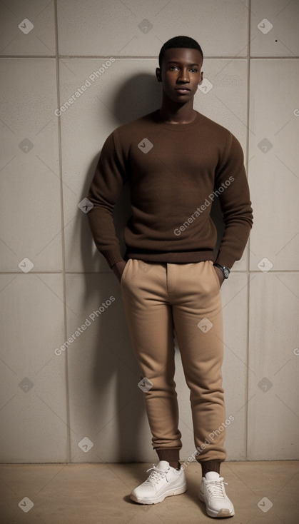 Malian young adult male with  brown hair