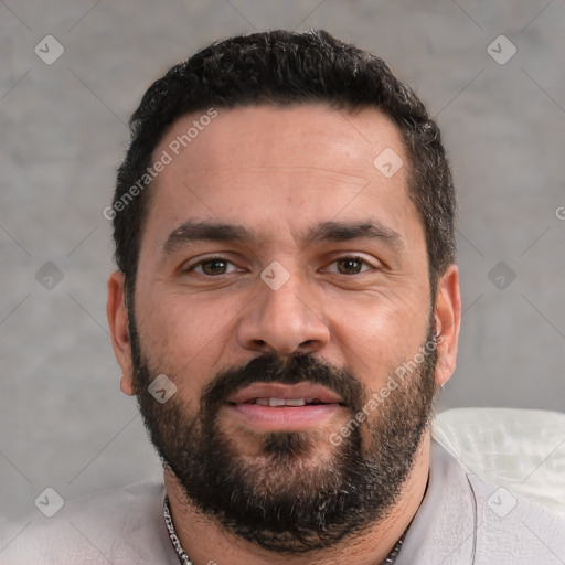 Neutral white young-adult male with short  black hair and brown eyes