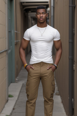 African american young adult male with  blonde hair