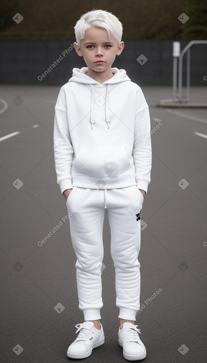 British child boy with  white hair