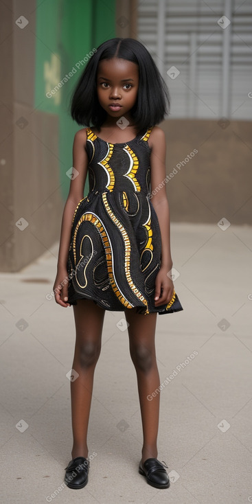 African child female with  black hair