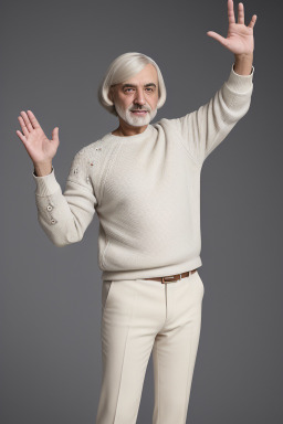 Azerbaijani middle-aged male with  white hair