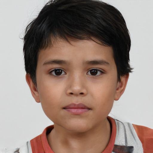 Neutral white child female with short  brown hair and brown eyes
