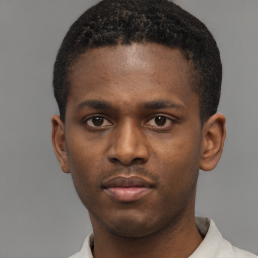 Neutral latino young-adult male with short  brown hair and brown eyes