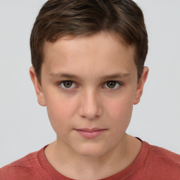 Neutral white child male with short  brown hair and brown eyes