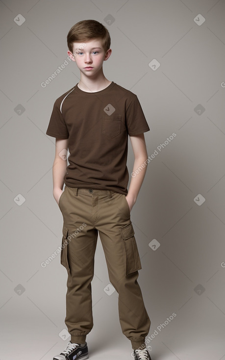 Teenager boy with  brown hair