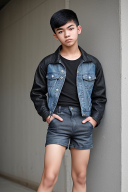 Vietnamese teenager boy with  black hair