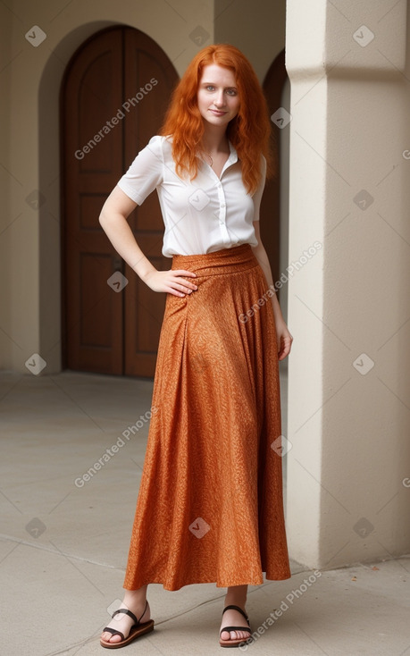 Macedonian adult female with  ginger hair