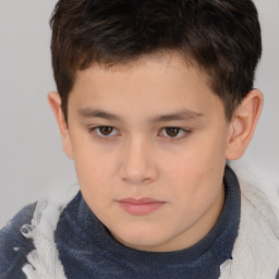 Neutral white child male with short  brown hair and brown eyes