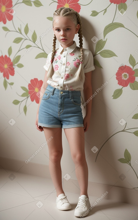 Caucasian child female with  white hair