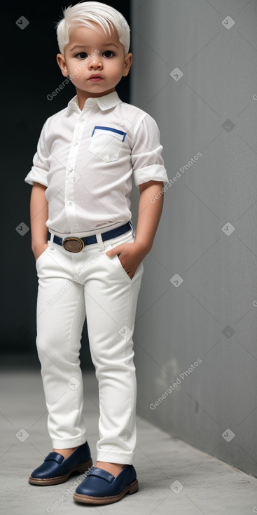 Panamanian infant boy with  white hair