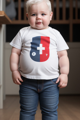 Swiss infant boy with  white hair