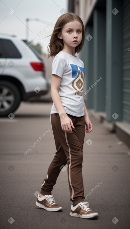 Russian child girl with  brown hair