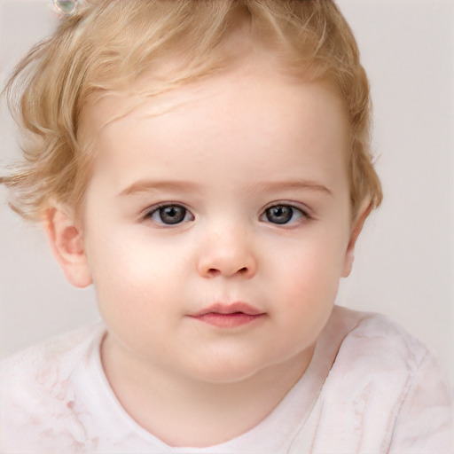 Neutral white child female with short  brown hair and brown eyes