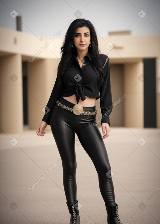 Jordanian adult female with  black hair