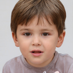 Neutral white child male with short  brown hair and brown eyes