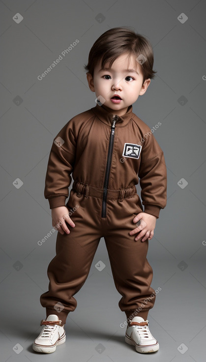 Korean infant boy with  brown hair