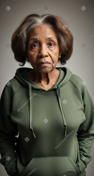 African american elderly female with  brown hair