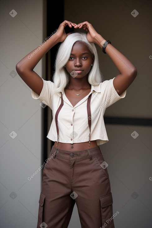 Teenager female with  white hair