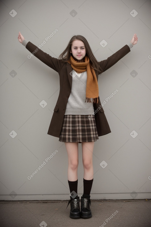 Canadian teenager girl with  brown hair