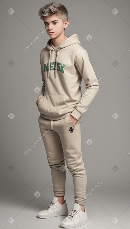 Irish teenager boy with  gray hair