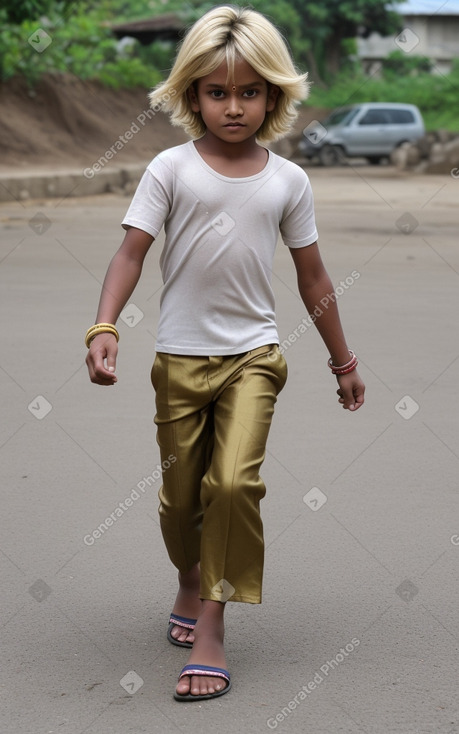 Sri lankan child boy with  blonde hair