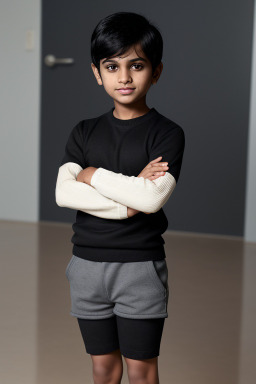 Indian child boy with  black hair