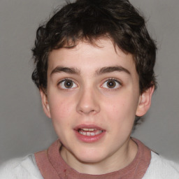 Joyful white young-adult male with medium  brown hair and brown eyes