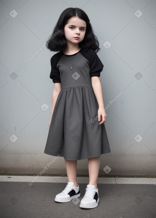 Caucasian child female with  black hair