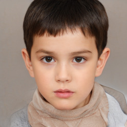 Neutral white child male with short  brown hair and brown eyes