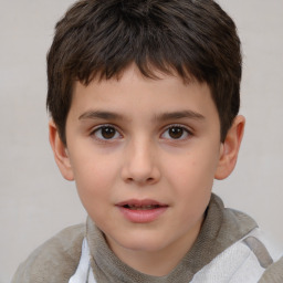 Neutral white child male with short  brown hair and brown eyes