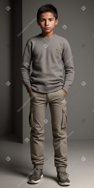 Bolivian teenager boy with  gray hair