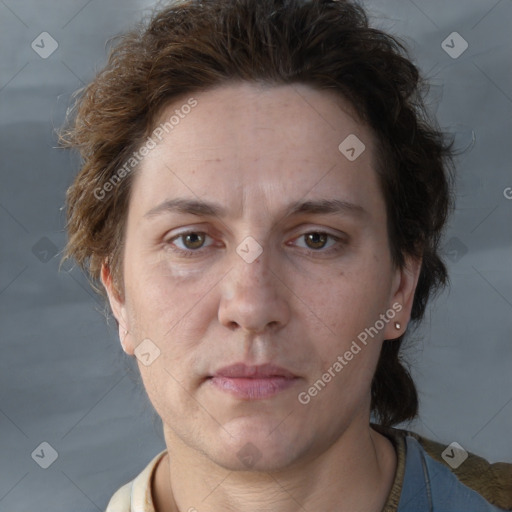 Neutral white adult male with short  brown hair and brown eyes