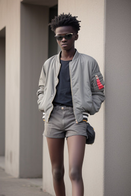 Zambian teenager boy with  gray hair