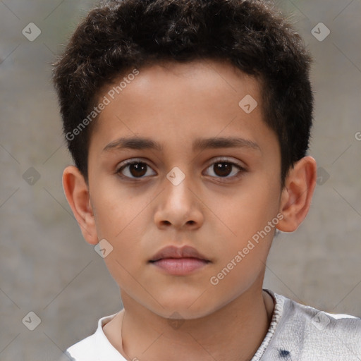 Neutral white child male with short  brown hair and brown eyes